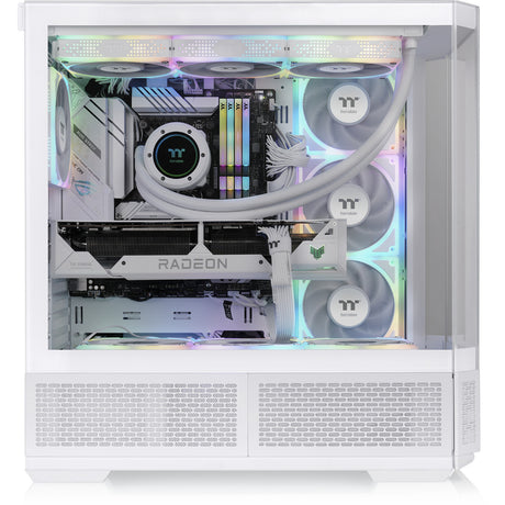 Thermaltake view 370 tg argb snow midi tower behuizing (wit | 2x usb-a | 1x usb-c | rgb | tempered glass)