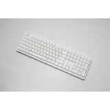 Ducky zero 6108 pure white rgb mekanisk gaming-tastatur (hvid, us-layout (qwerty), cherry mx2a blue, 100%, rgb-lysdioder, double-shot pbt, hot swap, 2,4ghz | bluetooth | usb-c)