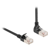 Delock rj45 netværkskabel cat.6a s ftp slim 90° opadvinklet lige 3 m kabel (sort)