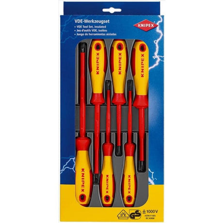 Knipex skruetrækkersæt 00 20 12 v01 vde (rød gul, 6-delt)