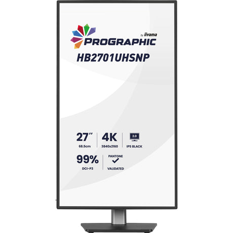 Iiyama prographic hb2701uhsnp-b1 27 4k uhd-skærm (sort (mat), hdmi, displayport, usb-c, lyd)