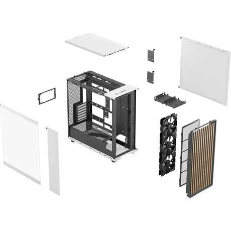Fractal Design North XL RC Chalk White TG Clear Midi Tower Housing (hvid træfarve | 2x USB-A | 1x USB-C | hærdet glas)