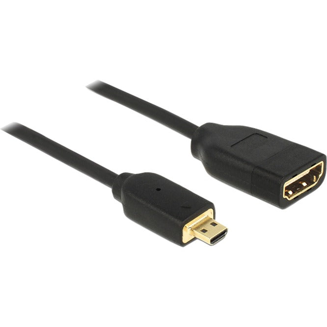 Delock micro hdmi > hdmi en adapter (sort, 0,2 meter, 4k)