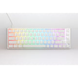 Ducky one 3 klassisk rent hvidt SF RGB mekanisk tastatur (hvidt, amerikansk layout (Qwerty), cherry MX brown, 65%, RGB LED'er, double-shot PBT, hot-swappable, Quack mekanik)