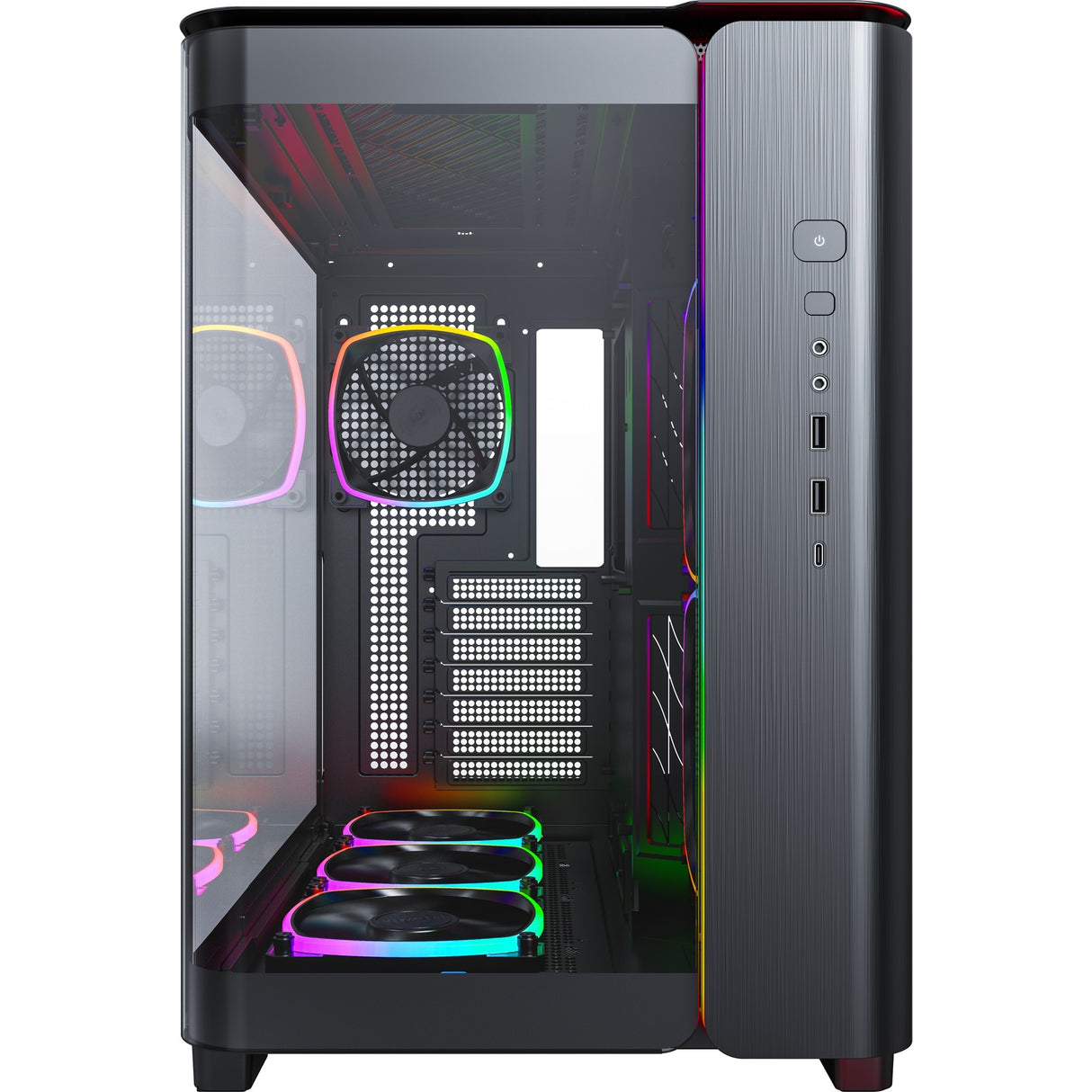 Montech king 95 pro midi tårnhus (sort | 2x USB-A | 1x USB-C | RGB | hærdet glas)