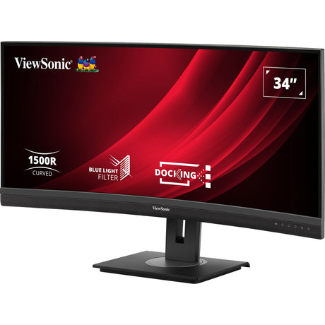 Viewsonic UwQHD Curved Docking Monitor VG3456C 34 Ultrawide (sort (mat), 2x HDMI, 1x Display Port, USB-A, USB-B, USB-C, LAN, Audio)