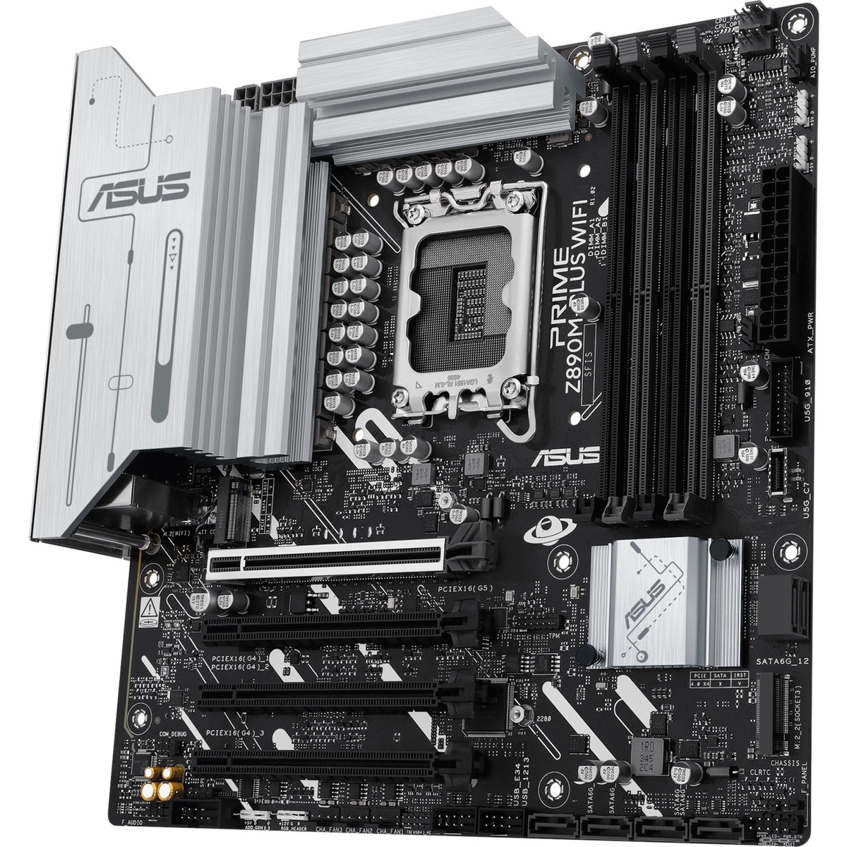 Asus Prime Z890M-Plus WiFi Socket 1851 bundkort (RAID, 2,5 GB-LAN, WiFi 7, BT, lyd, µATX)