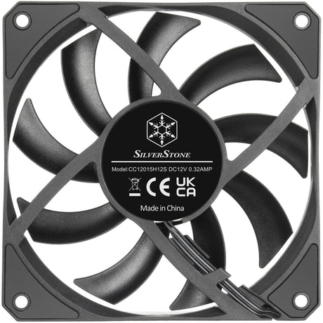 Silverstone air slimer 120 kasseventilator (sort, 120 x 15 x 120 mm, pwm)