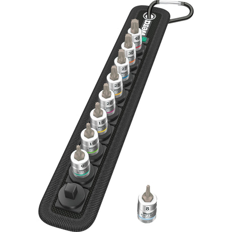 Wera Belt A3 Torx HF Zyklop bit møtrik sæt med holderfunktion, 1 4 drevet topnøgle (sort sølv)