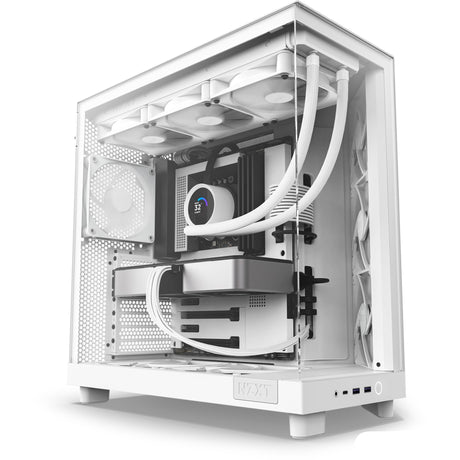 Nzxt h6 flow midi tårnhus (hvid | 2x USB-A | 1x USB-C | hærdet glas)