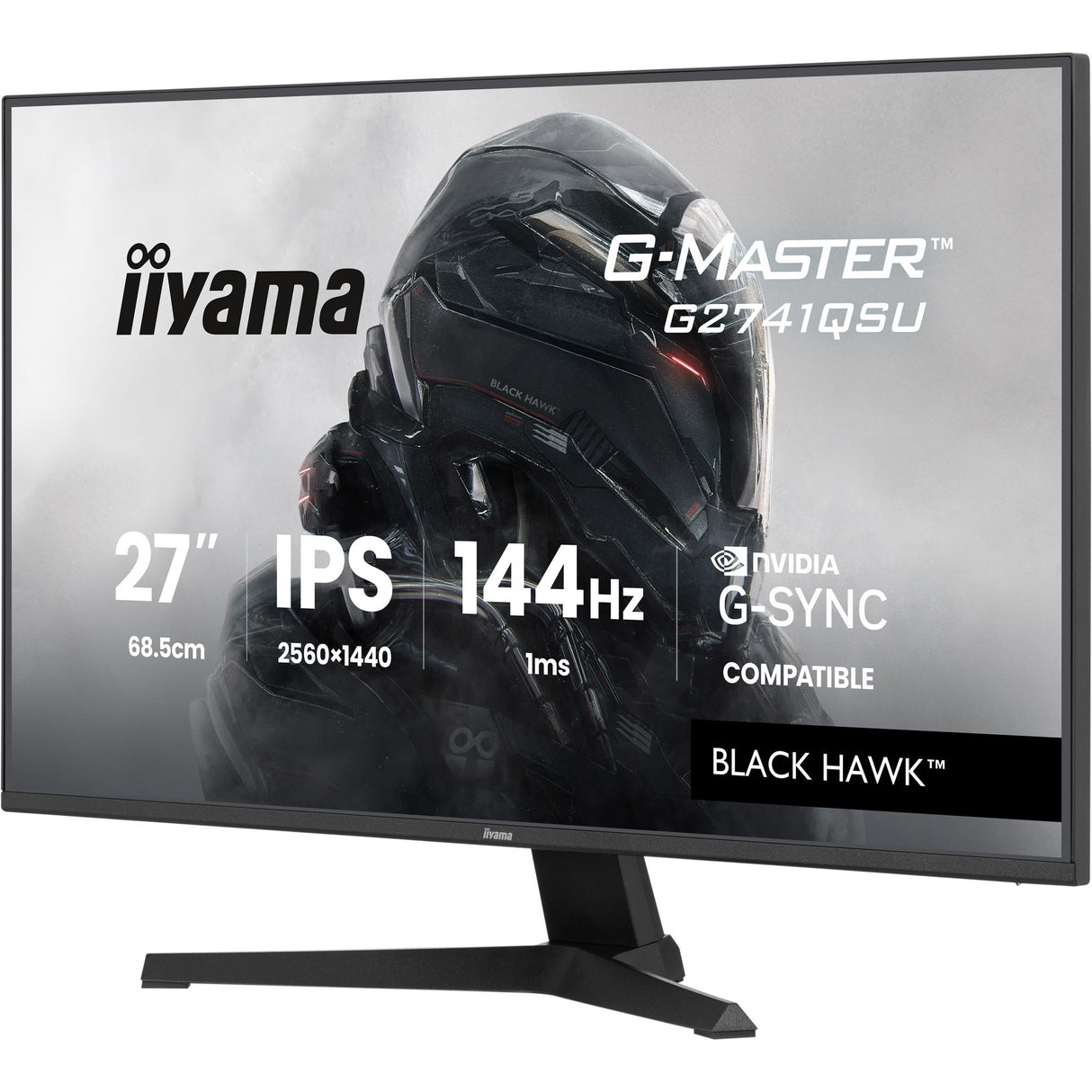 Iiyama G-Master Black Hawk G2741QSU-B1 27 gaming-skærm (sort, HDMI, DisplayPort, 2x USB-A, USB-B, 144 Hz)