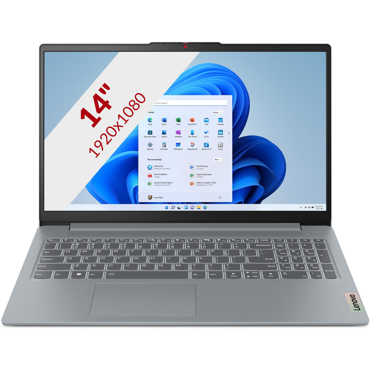 Lenovo ideapad slim 3 15ian8 (82xb00cdmh) 15.6 bærbar (grå | core i3-n305 | intel uhd-grafik | 8 gb | 128 gb ssd)