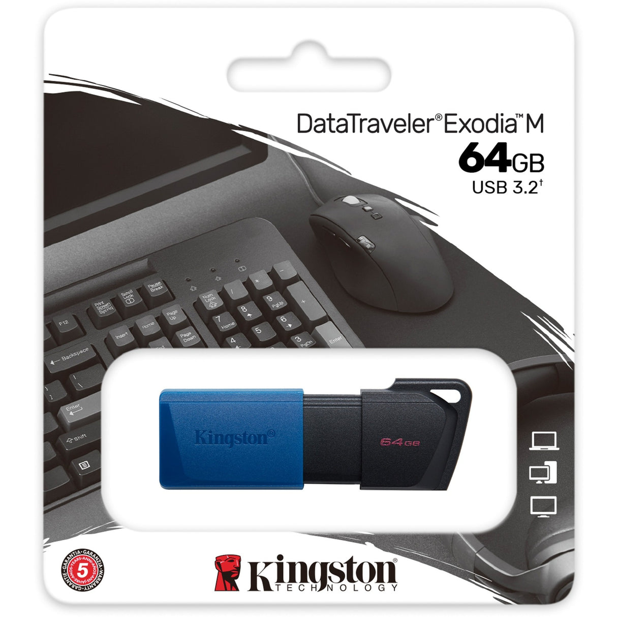 Kingston Data Traveler Exodia M 64 GB USB-stick (blå sort, USB-A 3.2 gen 1)