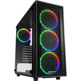 Sharkoon TG4M RGB MIDI Tower-hus (sort | 2x USB-A | RGB | hærdet glas)