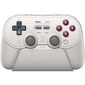 8bitdo pro 3 bluetooth gamepad (lyse grå rød, switch 1 2, pc, android, 2,4 ghz bluetooth usb)