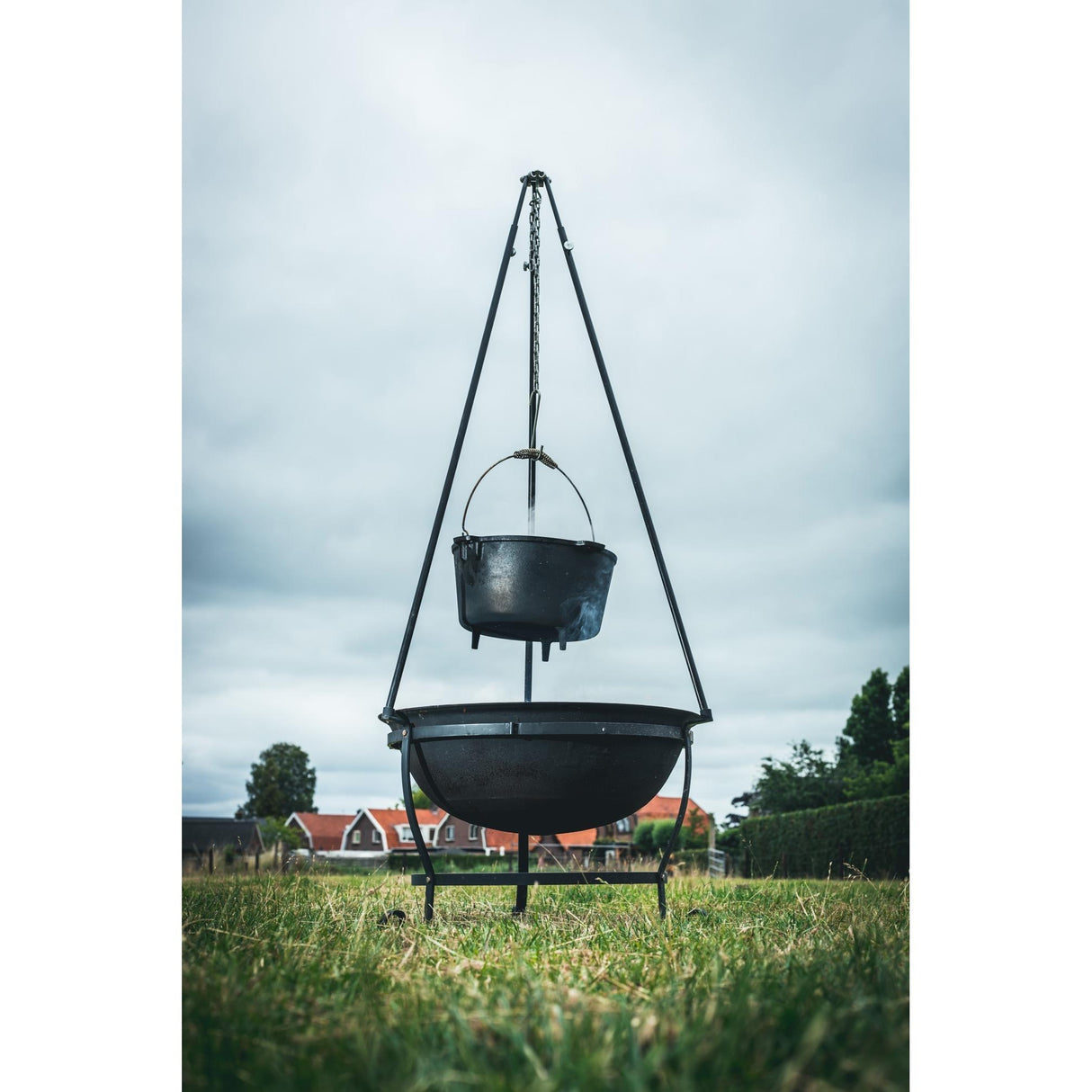 Windmill lejrbålssættet trægrill (sort, ildskål | ramme (bund) | grill | rustfri stålbeholdere)