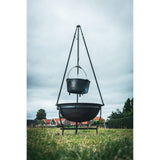 Windmill lejrbålssættet trægrill (sort, ildskål | ramme (bund) | grill | rustfri stålbeholdere)
