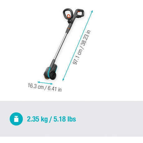 Gardena easyweed batteri ukrudtsbørste 1800 18v p4a solo ukrudtsfjerner (grå turkis, batteri og oplader medfølger ikke, strøm til alle alliance)