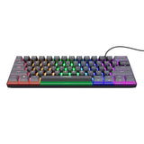 Trust GXT 867 Acira 60 % mini-mekanisk gaming-tastatur (sort, amerikansk layout (QWERTY), Outemu Red, 60 %, RGB)
