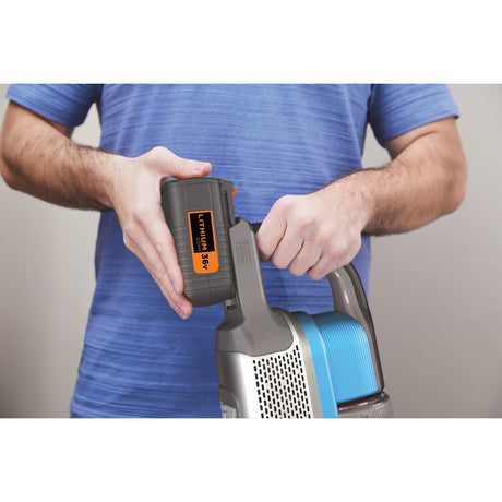 Black+decker 36v 4-i-1 stavstøvsuger (lyseblå grå)