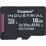 Kingston industriel microSDHC 16GB hukommelseskort (sort, klasse 10, UHS-I, U3, V30, A1)