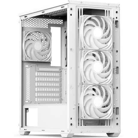Aerocool b502a midi tårnhus (hvid | 2x USB-A | 1x USB-C | RGB)