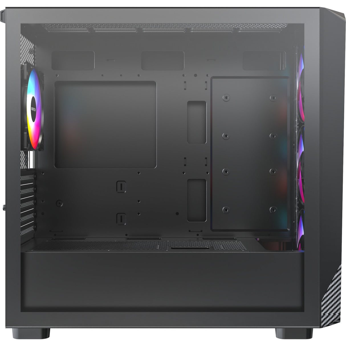 Montech x5m midi tårnhus (sort | 2x USB-A | 1x USB-C | RGB | hærdet glas)