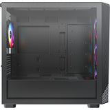 Montech x5m midi tårnhus (sort | 2x USB-A | 1x USB-C | RGB | hærdet glas)