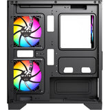 Xyz pc gear titanium view lite midi tårnhus (sort | 2x USB-A | hærdet glas)