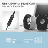 Akt-tilslutning USB-A eksternt lydkort (sort)