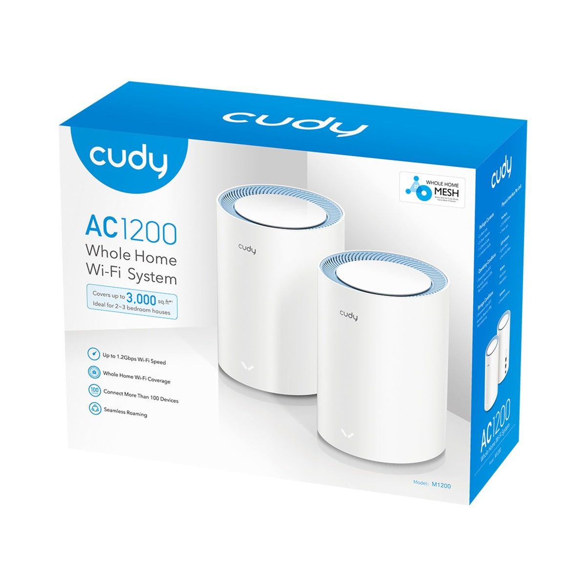 Cudy ac1200 mesh wi-fi system (2-pack) mesh router (hvid)