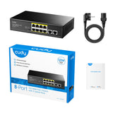 Cudy 8-ports 10 100m poe+ switch (sort)