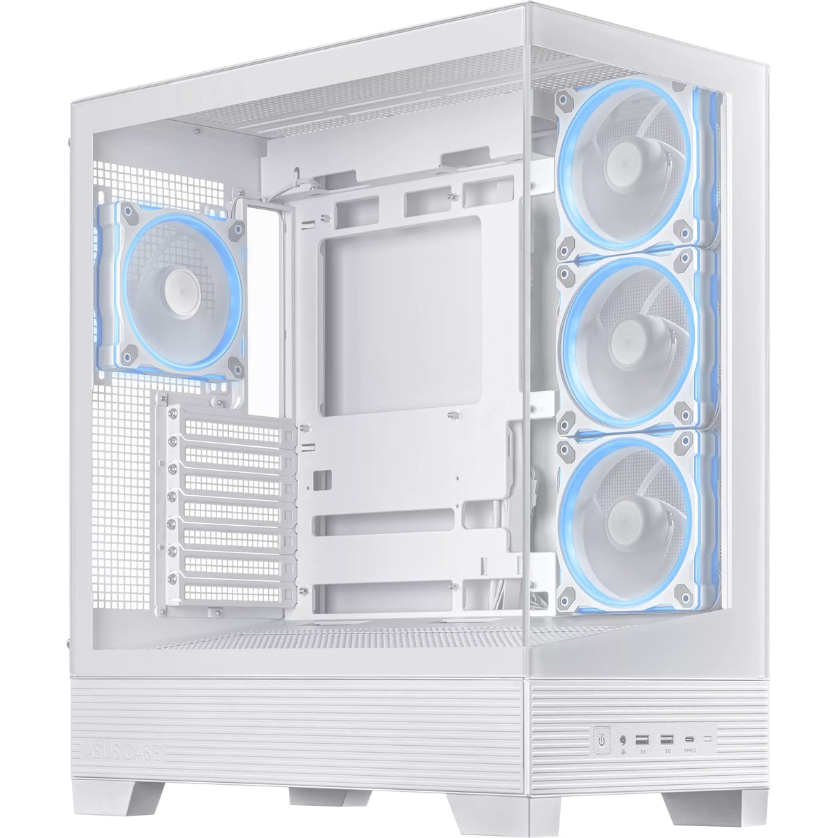 Asus a31 plus midi tårnhus (hvid | 2x USB-A | 2x USB-C | hærdet glas)