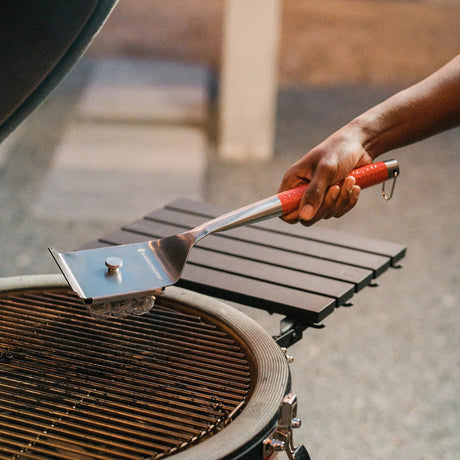 Kamado joe krafted stalen grillborstel grillreinigingsborstel (rood)