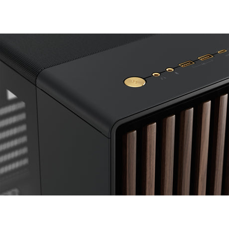 Fractal design nord xl midi tårnhus (sort træfarve | 2x USB-A | 1x USB-C | hærdet glas)
