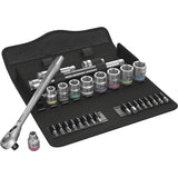 Wera 8100 sb 8 zyklop metal skraldesæt, kontaktpal, 3 8-drev, metrisk, 29-stykker - 1 stk. - 05004048001