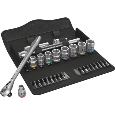 Wera 8100 sb 8 zyklop metal skraldesæt, kontaktpal, 3 8-drev, metrisk, 29-stykker - 1 stk. - 05004048001