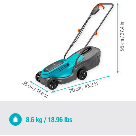 Gardena powermax 30 18v p4a læs plæneklipper batteri inkl. lader 18 v klippebredde max. 300 mm