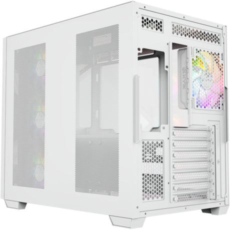 Xyz PC Gear Qubex Midi Tower-hus (hvid | 2x USB-A | 1x USB-C | Hærdet glas)