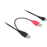 Delock 2x USB-A 2.0 han > USB mini 5-bens splitterkabel (sort rød, 1 meter)