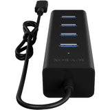 Icy box ib-hub1409-c3 USB-hub (sort, 4x USB-A 3.2 (5 Gbit s), 1x USB-C 3.2 (5 Gbit s))