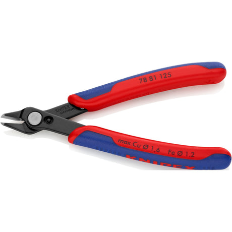 Knipex elektronisk super Knips 78 81 125 elektroniktang (rød blå, forbindelse med rustfri nitte, trådklemme)