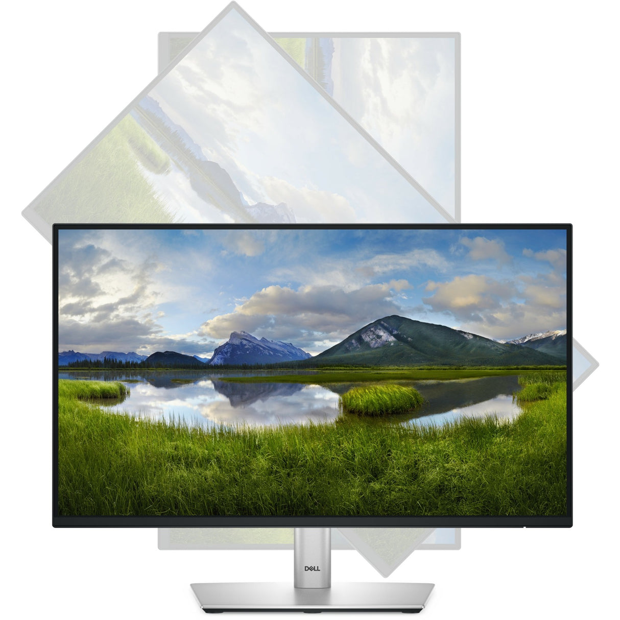 Dell p2225h 21.5 skærm (sort sølv, HDMI, skærmport, 3x USB-A, USB-B, USB-C)