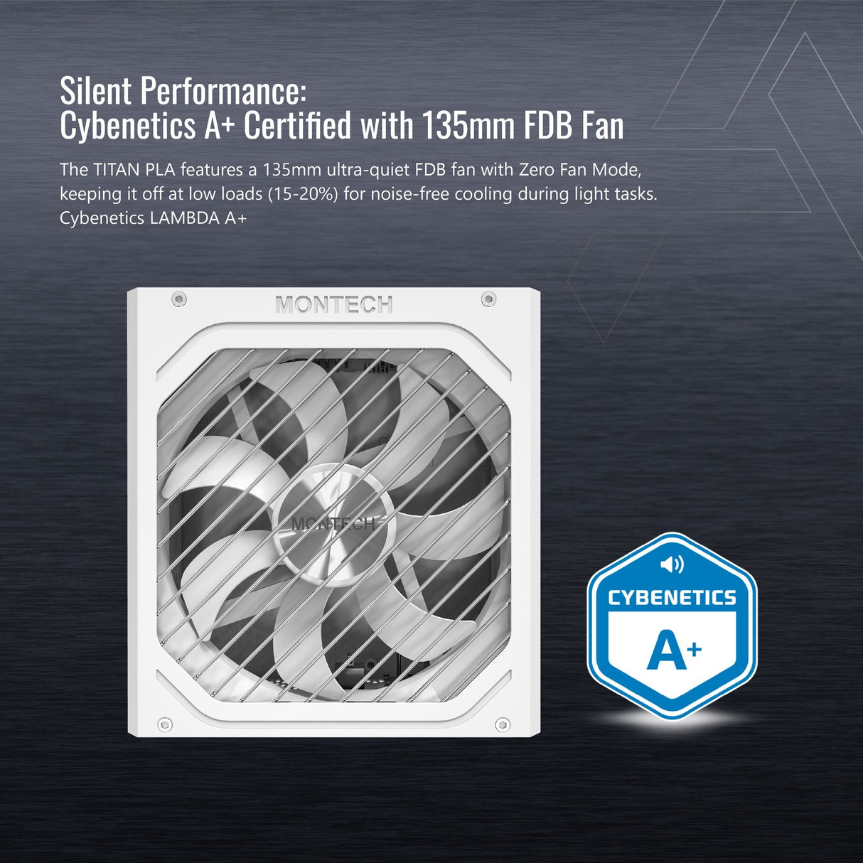 Montech titan pla modulær 1000 watt strømforsyning (hvid, 2x pcie)