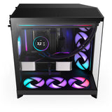 Nzxt h9 flow rgb midi tårnhus (sort (mat) | 2x usb-a | 1x usb-c | rgb | hærdet glas)