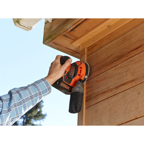 Black+decker 18v skruetrækker + 18v excentrisk slibemaskine bundt (sort orange)
