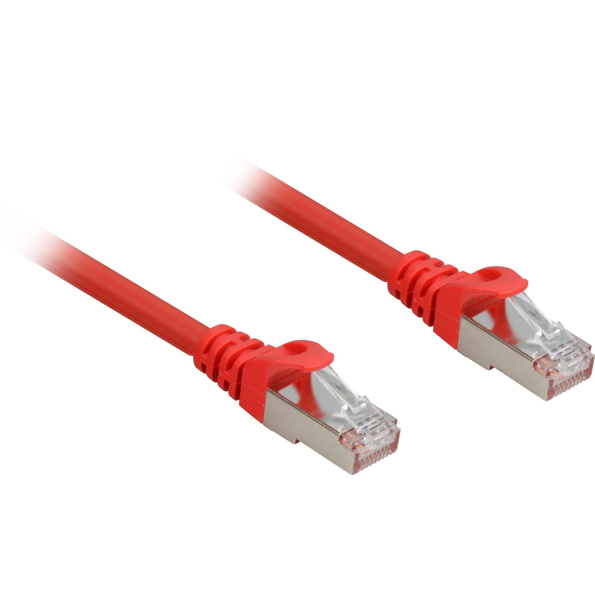 Sharkoon patchkabel SFTP, RJ-45 med Cat.6a (rød, 0,25 meter, halogenfri)