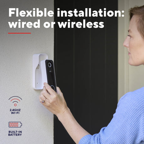 Trust doorcam-3000 smart WiFi dørklokkekamera (hvid sort, 2,4 GHz WiFi)