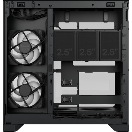 Fractal design pop 2 vision rgb midi tower behuizing (zwart | 1x usb-a | 1x usb-c | rgb | tempered glass)