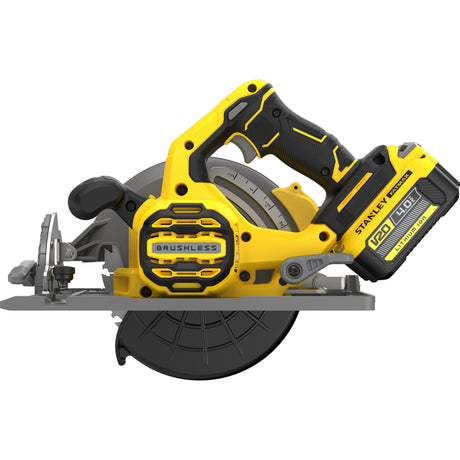 Stanley fatmax v20 18v rundsav 190mm håndrundsav (sort gul, batteri og oplader inkluderet, med kuffert)